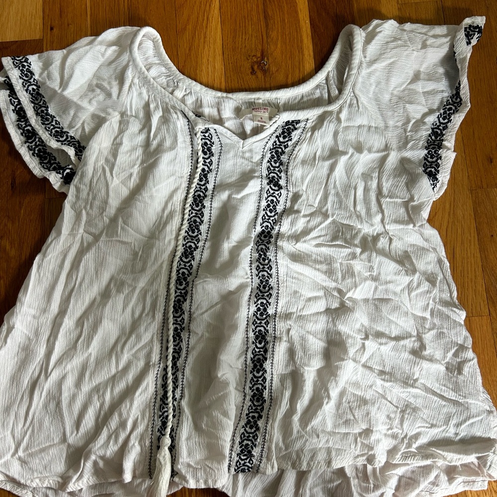 White and blue summer tunic